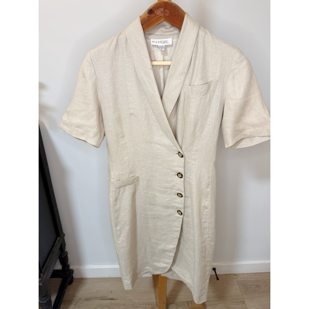 90s Woodward Collection Linen Dress – Vintage Size 8 – Reformation style